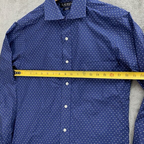 Ralph Lauren Shirt Mens 14.5 Black Label Button Down Blue Polka Dot Office Work - Picture 3 of 10